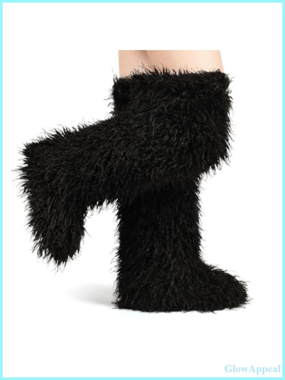 Thigh High Fur Boots Over the Knee Furry Fuzzy Snow Winter Boots